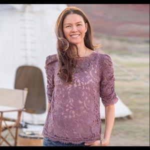 Dusty Lavender Boxy Lace top